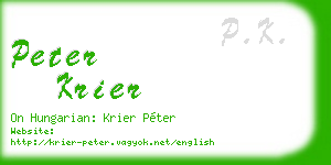 peter krier business card